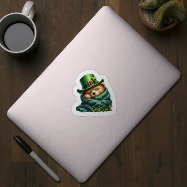 St Patricks Day Teddy Bear by Chromatic Fusion Studio